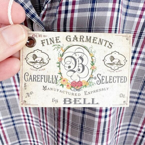 Bell by Alicia Bell Cotton‎ Plaid Button-Up Collared Shirt Sz 4 NWT - Picture 5 of 10